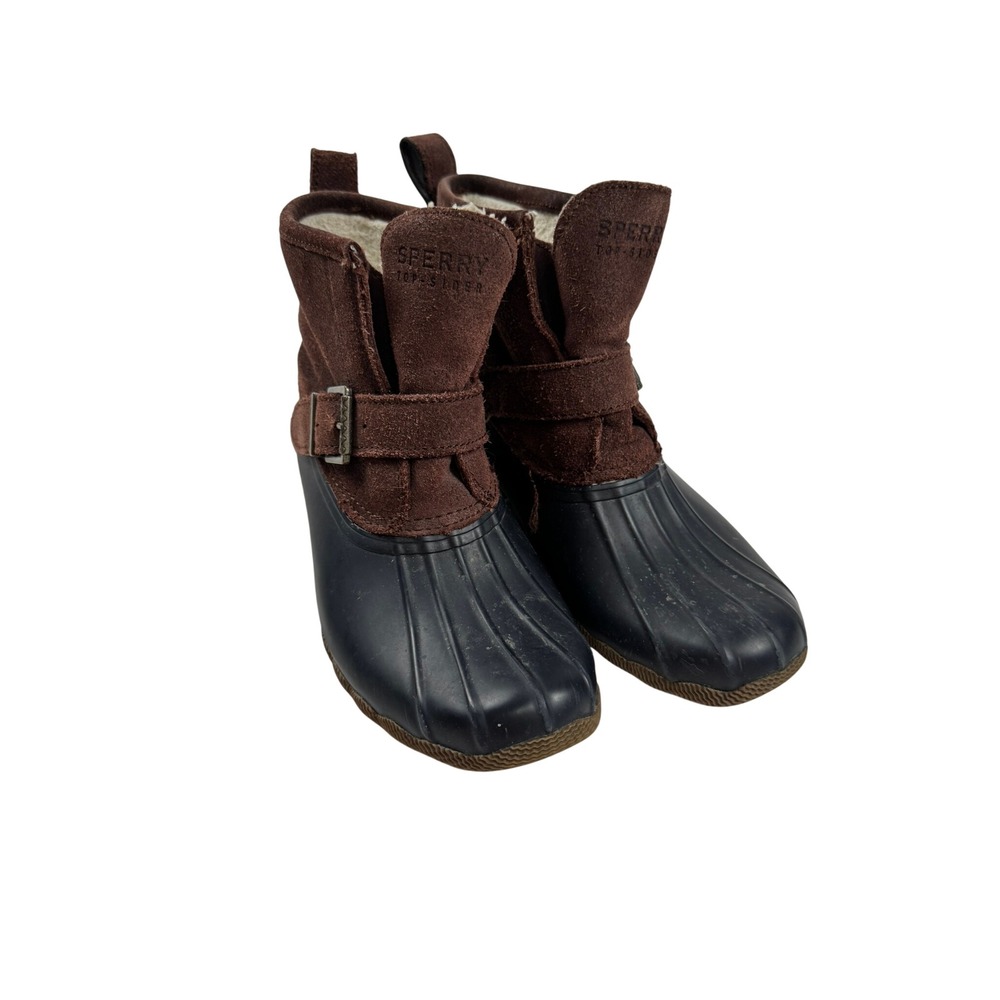Sperry Top-Sider Saltwater Duck Boots Brown Suede Rubber Ankle Boots Womens 7.5M